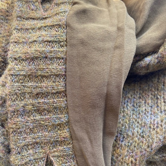 Magaschoni Cardigan Sweater L Silk Mohair Blend Green Chunky Knit Pockets Long - Picture 8 of 12